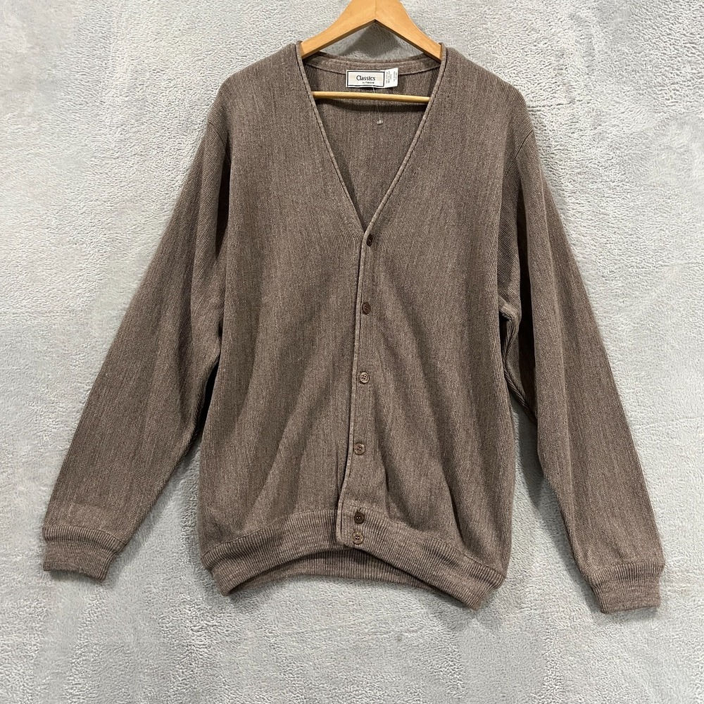Vintage Classics Palmland Cardigan Large Sweater Academia Grandpa USA Made 90s
